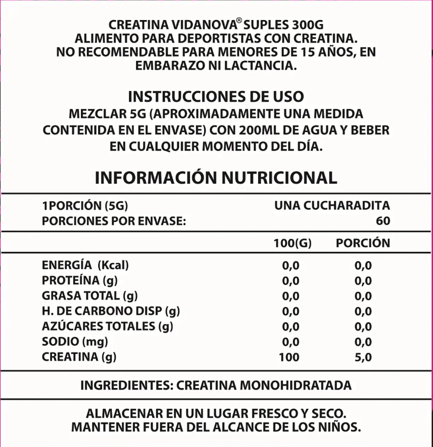Creatina Monohidratada 300g de 200MESH -